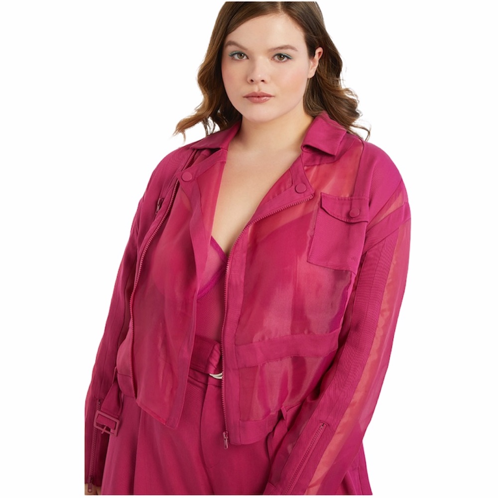 Priscilla Ono for Eloquii Sheer Moto Jacket